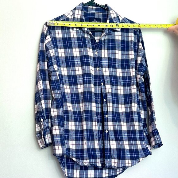 Lauren James plaid collared long sleeve button up shirt, blue white and red size - Picture 12 of 12